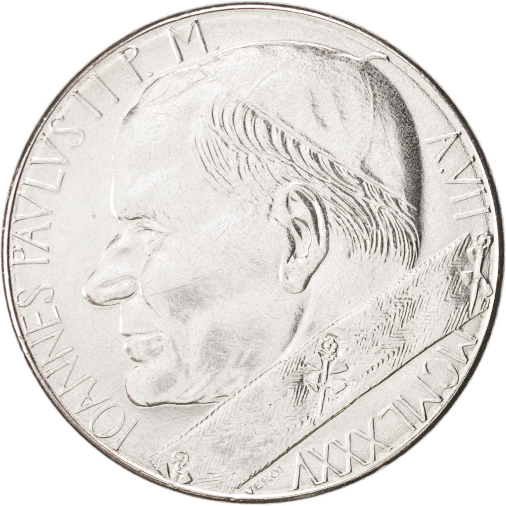CITTÀ DEL VATICANO, John Paul II, 100 Lire, 1985, FDC, Acciaio inossidabile,...