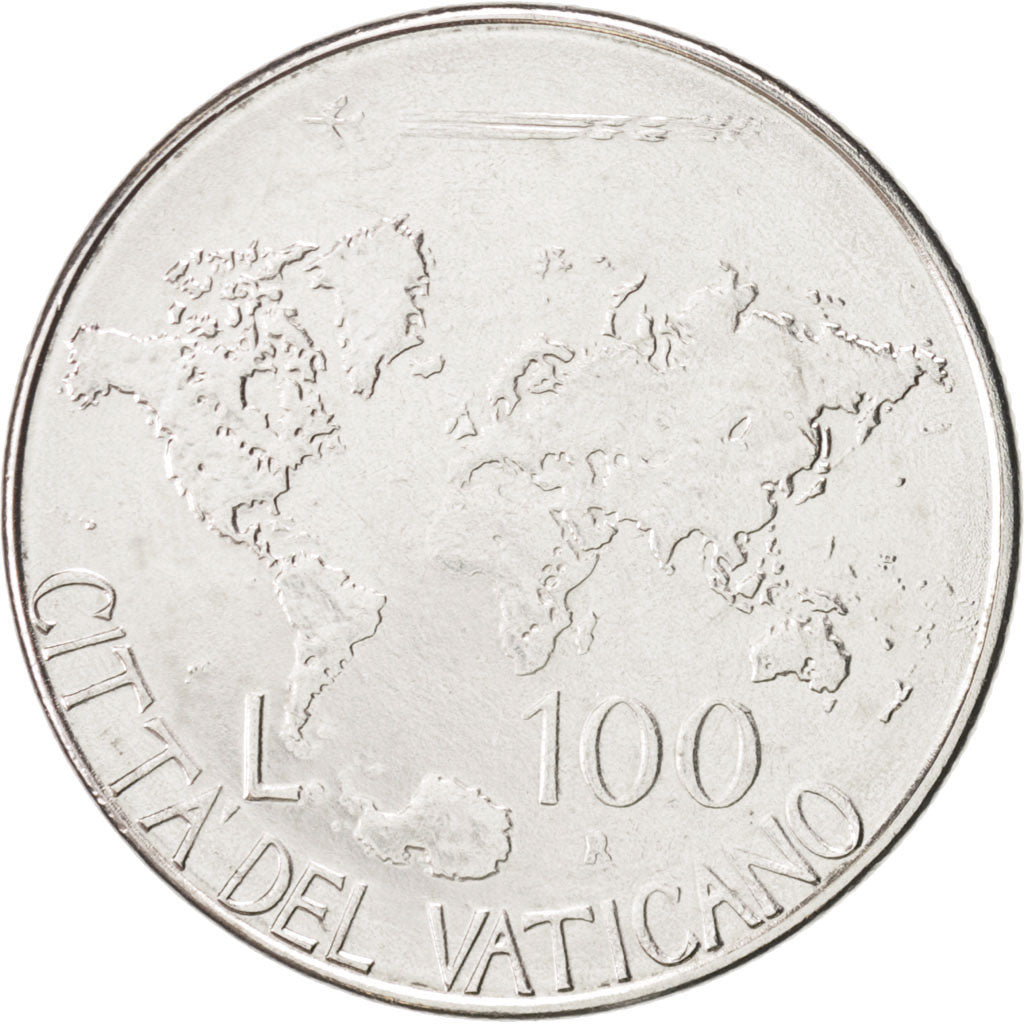 CITTÀ DEL VATICANO, John Paul II, 100 Lire, 1985, FDC, Acciaio inossidabile,...
