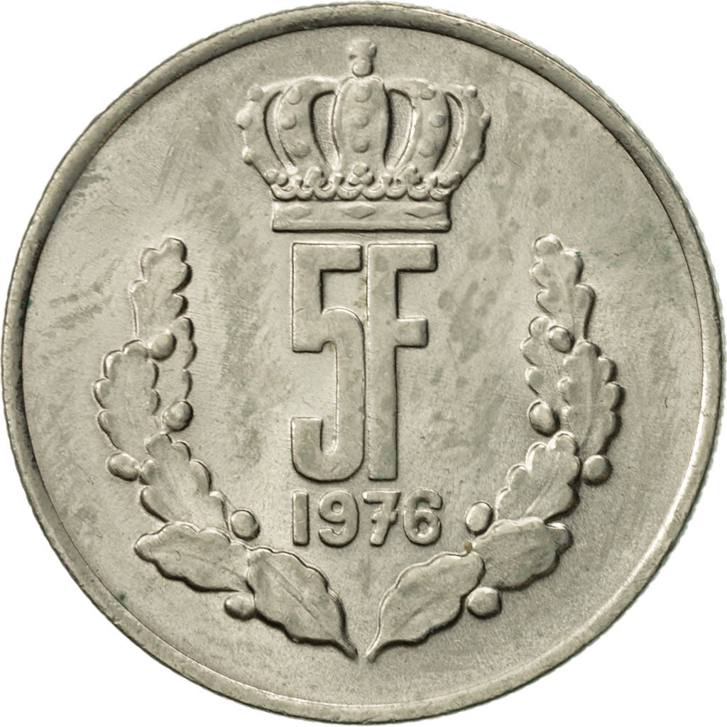 Coin, Luxembourg, Jean, 5 Francs, 1976, AU(55-58), Copper-nickel, KM:56