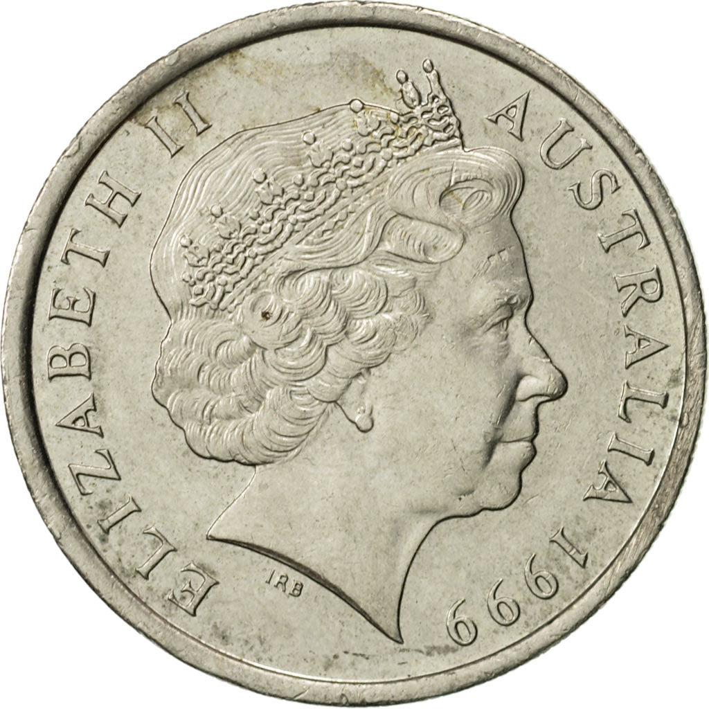 Coin, Australia, Elizabeth II, 10 Cents, 1999, AU(55-58), Copper-nickel, KM:402