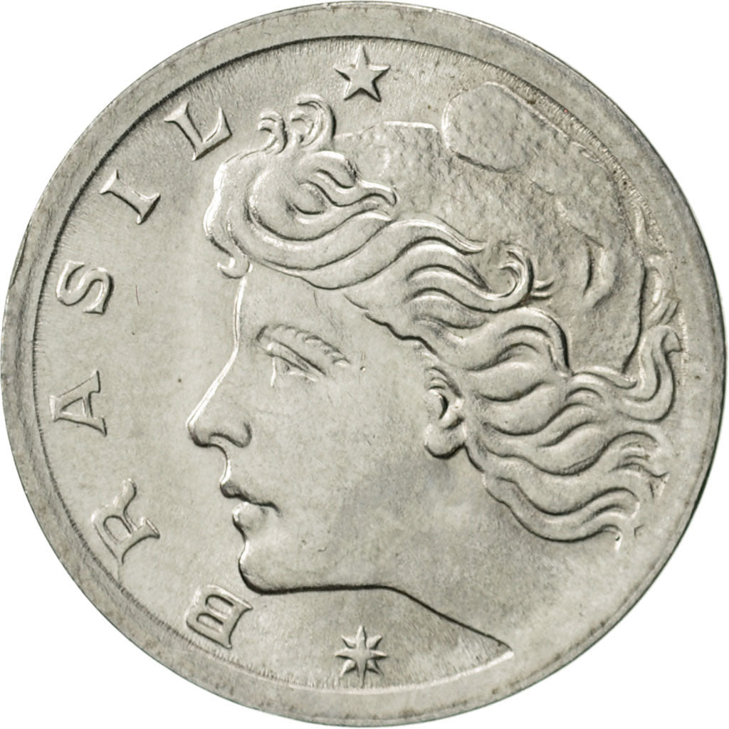 Coin, Brazil, 2 Centavos, 1975, AU(55-58), Stainless Steel, KM:586