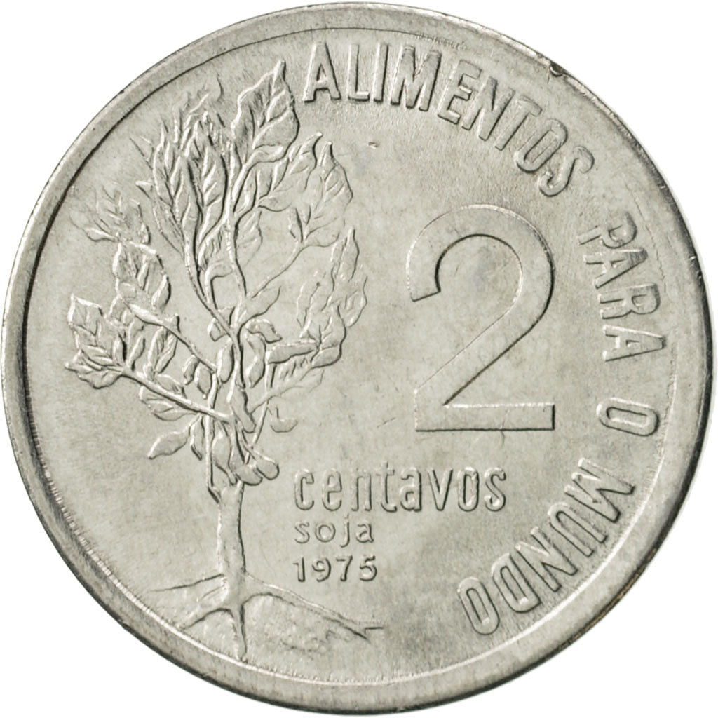 Coin, Brazil, 2 Centavos, 1975, AU(55-58), Stainless Steel, KM:586