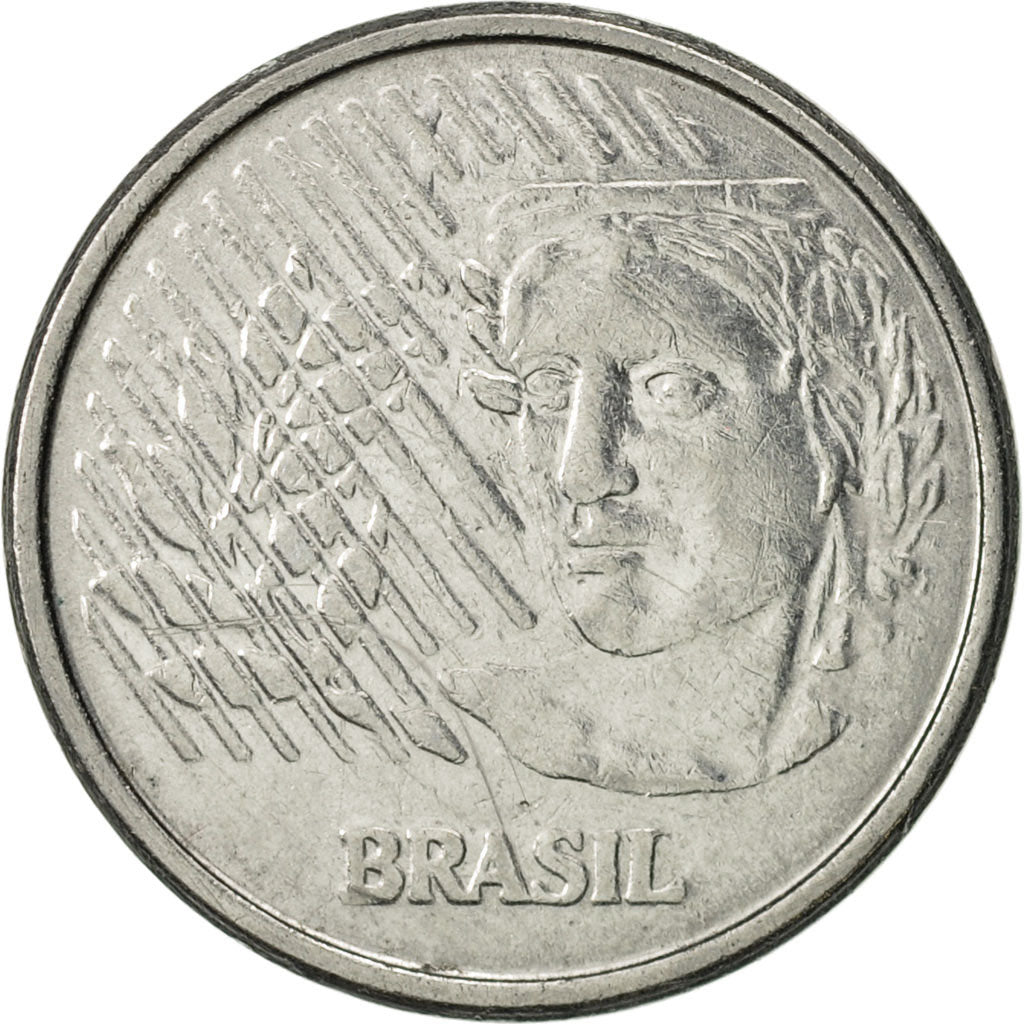 Coin, Brazil, 10 Centavos, 1996, AU(55-58), Stainless Steel, KM:633
