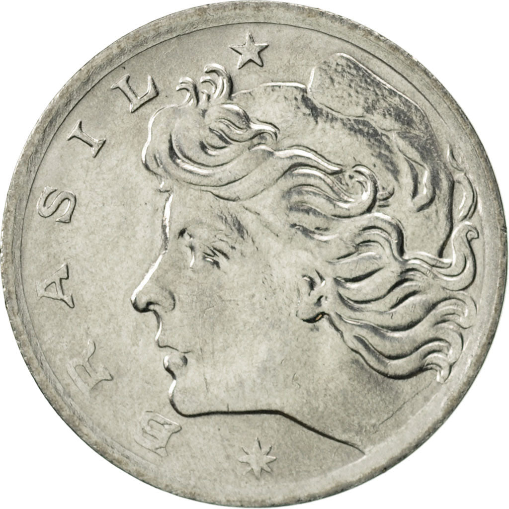 Coin, Brazil, 5 Centavos, 1975, AU(55-58), Stainless Steel, KM:587.1