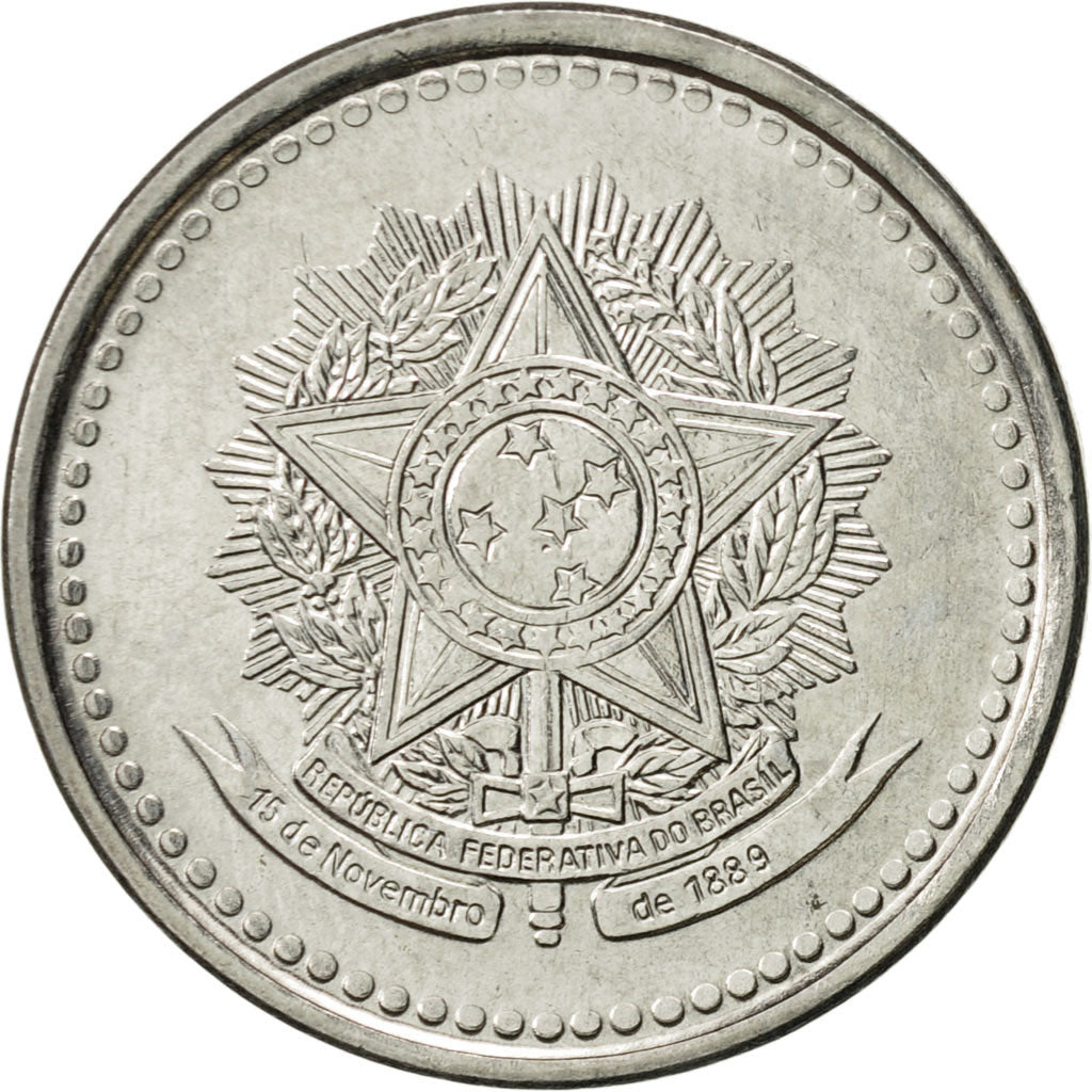 Coin, Brazil, 50 Centavos, 1986, MS(60-62), Stainless Steel, KM:604