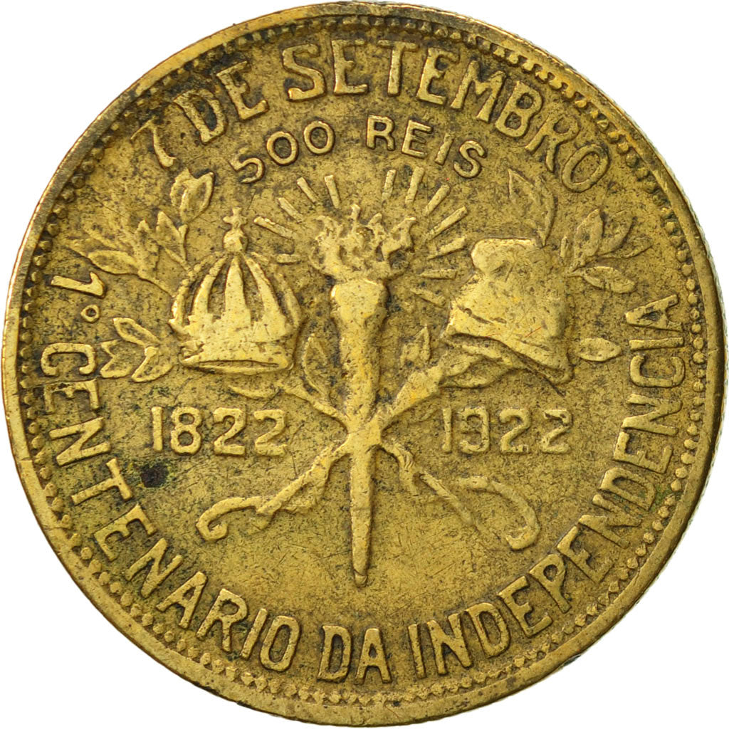 Brazil, 500 Reis, 1922, EF(40-45), Aluminum-Bronze, KM:521.1
