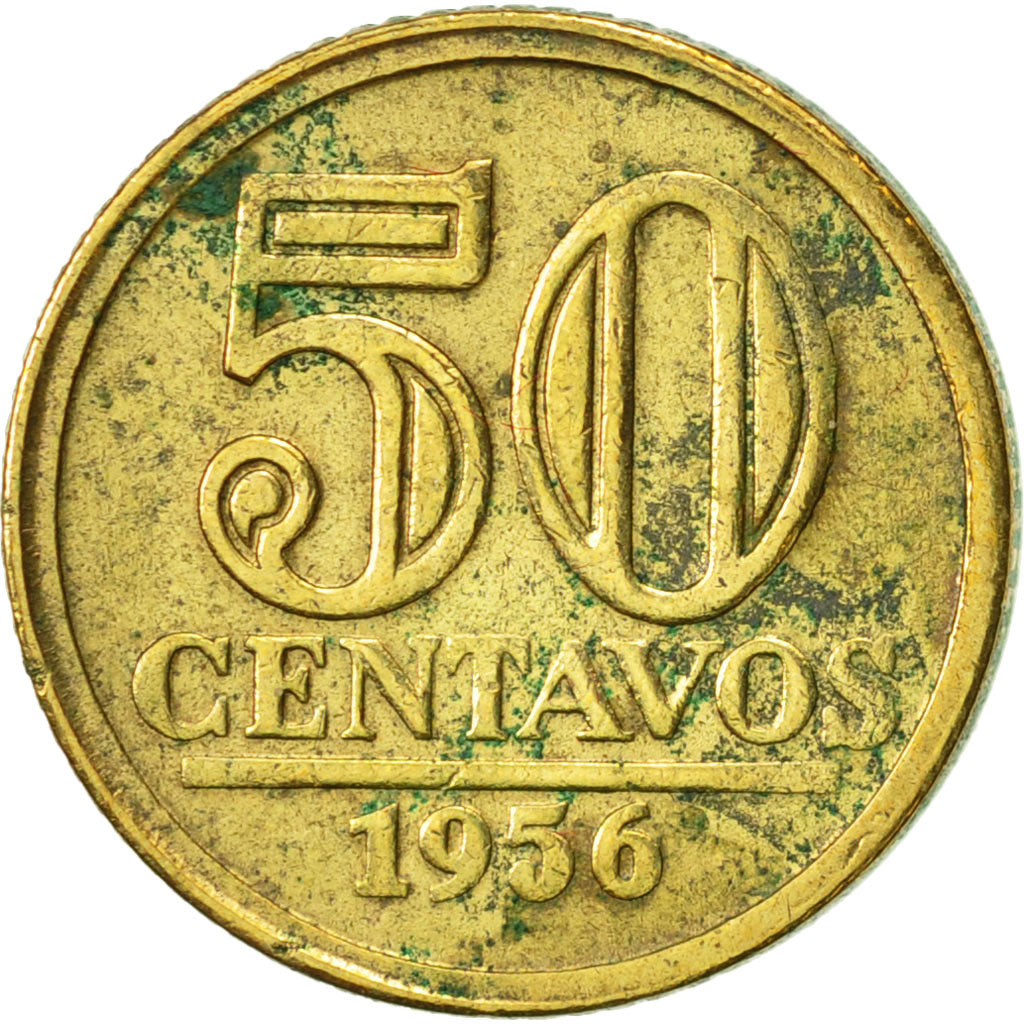 Brazil, 50 Centavos, 1956, EF(40-45), Aluminum-Bronze, KM:566