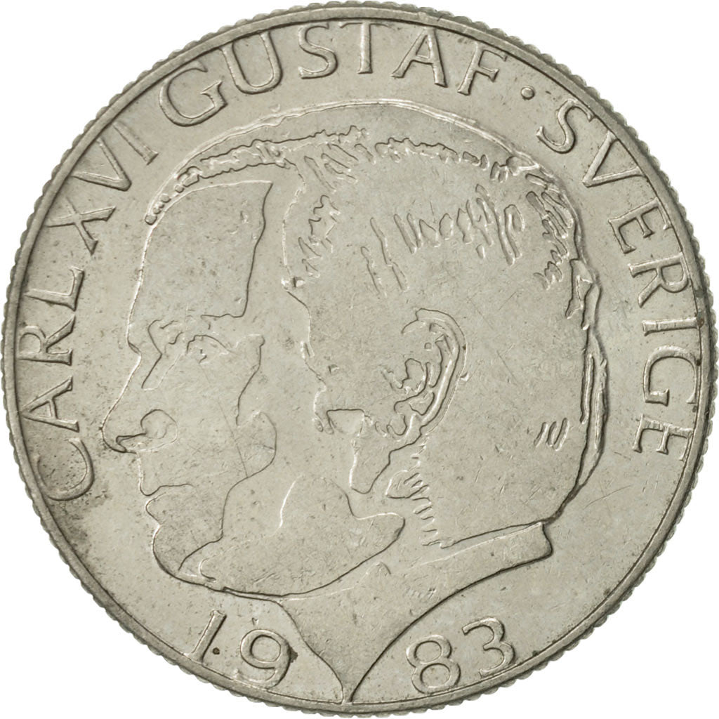 Moneta, Svezia, Carl XVI Gustaf, Krona, 1983, BB, Rame-nichel, KM:852a