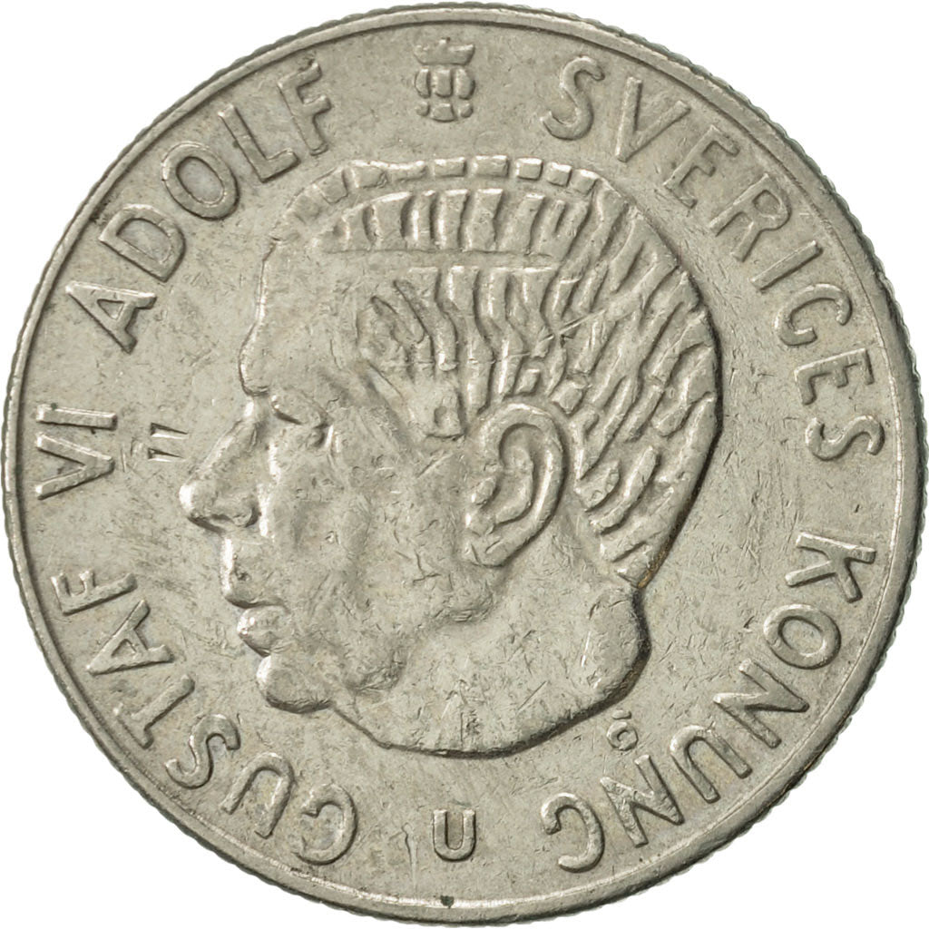 Moneta, Svezia, Gustaf VI, Krona, 1971, BB+, Rame ricoperto in rame-nichel