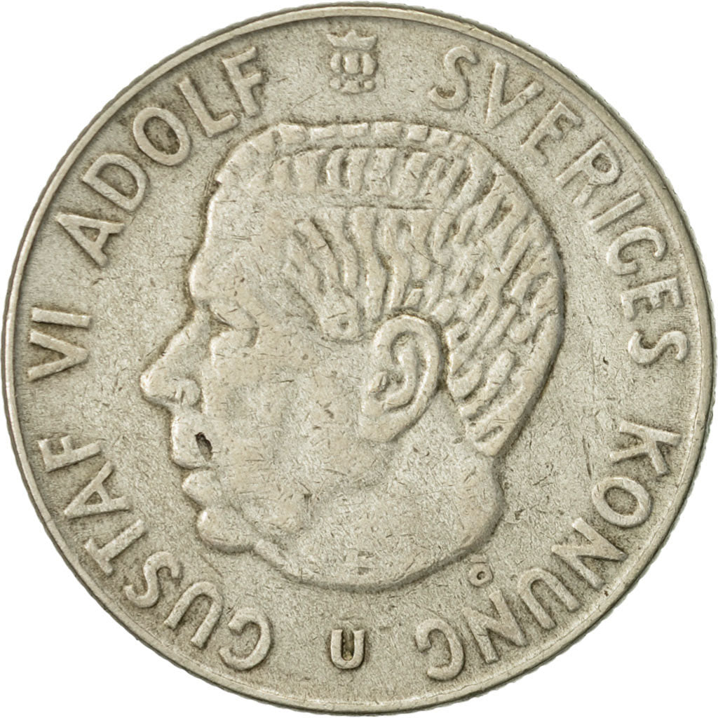 Coin, Sweden, Gustaf VI, Krona, 1966, AU(50-53), Silver, KM:826