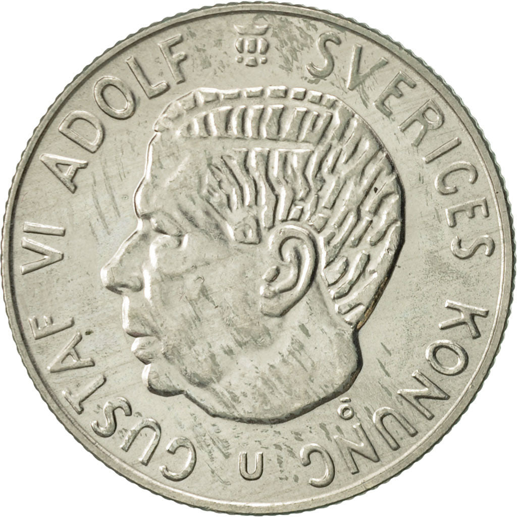 Moneta, Svezia, Gustaf VI, Krona, 1973, BB+, Rame ricoperto in rame-nichel