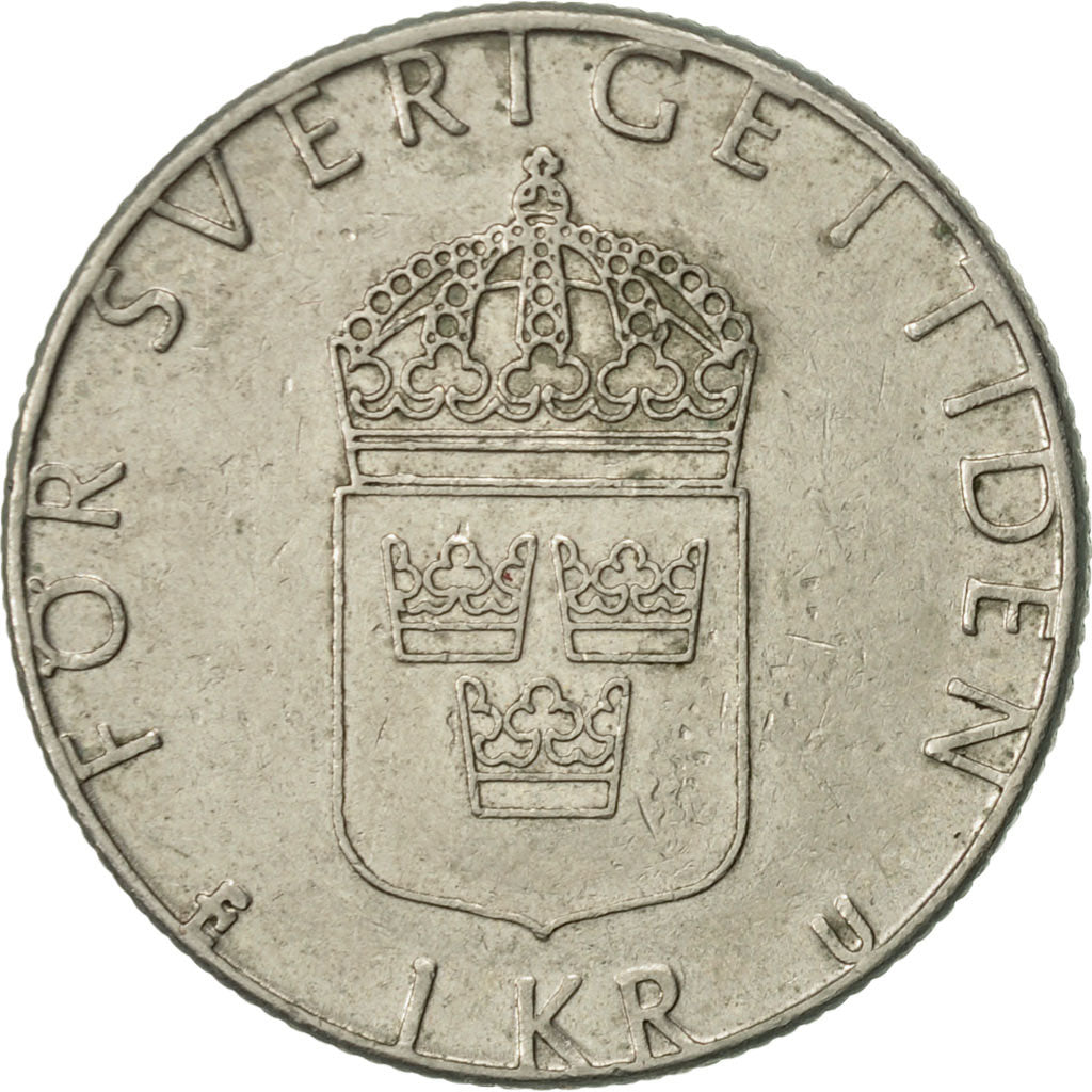 Coin, Sweden, Carl XVI Gustaf, Krona, 1977, AU(55-58), Copper-Nickel Clad