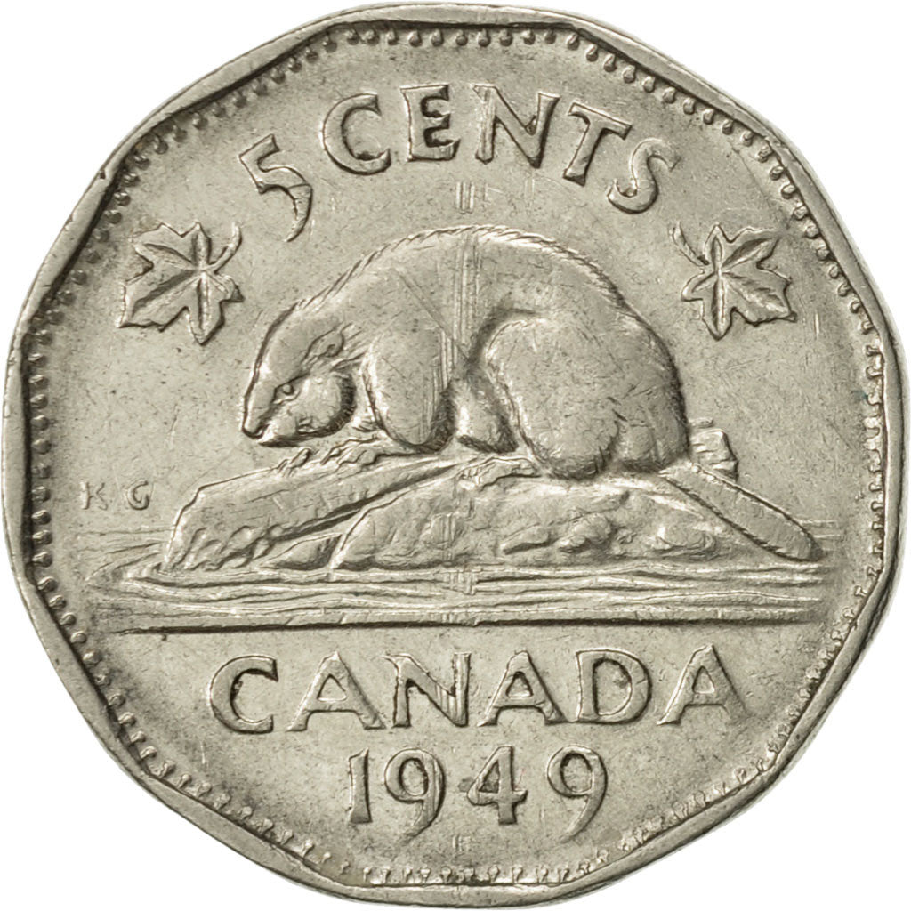 Monnaie, Canada, George VI, 5 Cents, 1949, Royal Canadian Mint, Ottawa, TTB