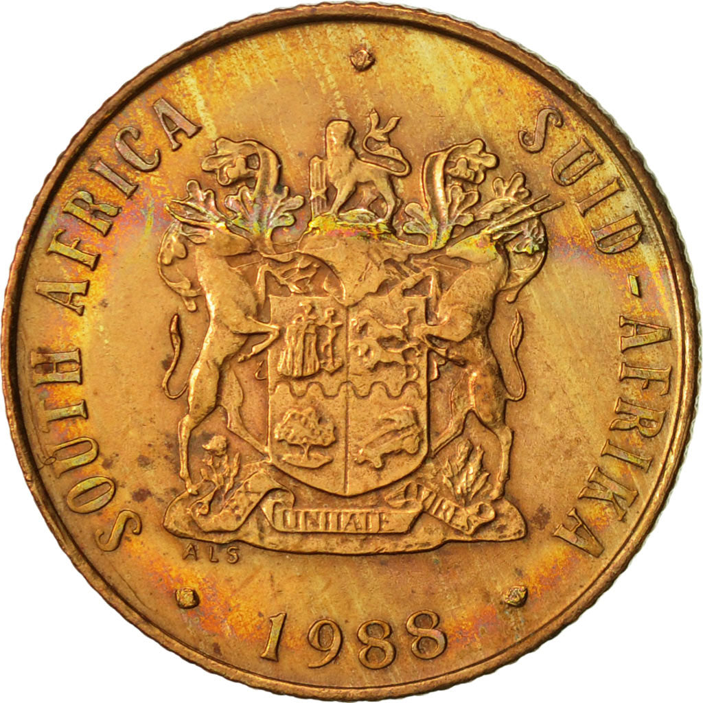 Coin, South Africa, 2 Cents, 1988, EF(40-45), Bronze, KM:83