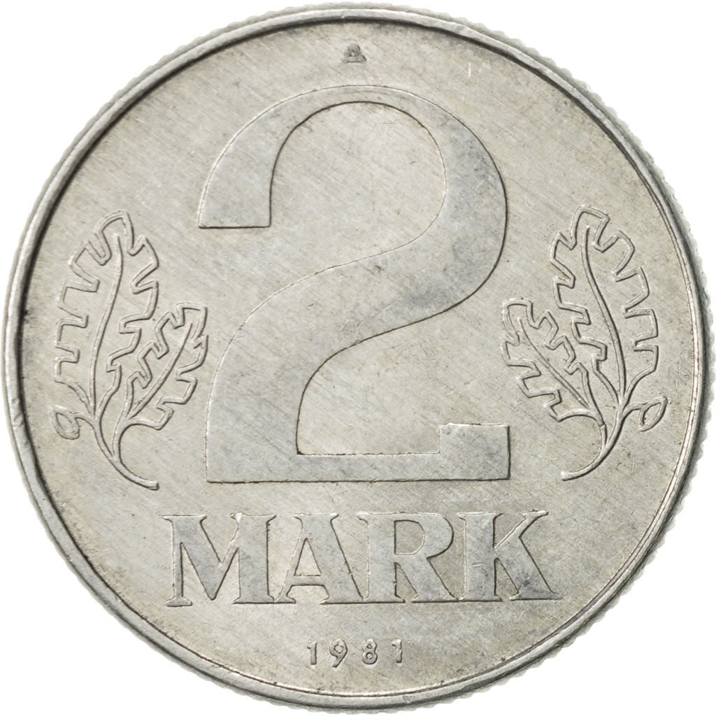 GERMAN-DEMOCRATIC REPUBLIC, 2 Mark, 1981, Berlin, AU(50-53), Aluminum, KM:48