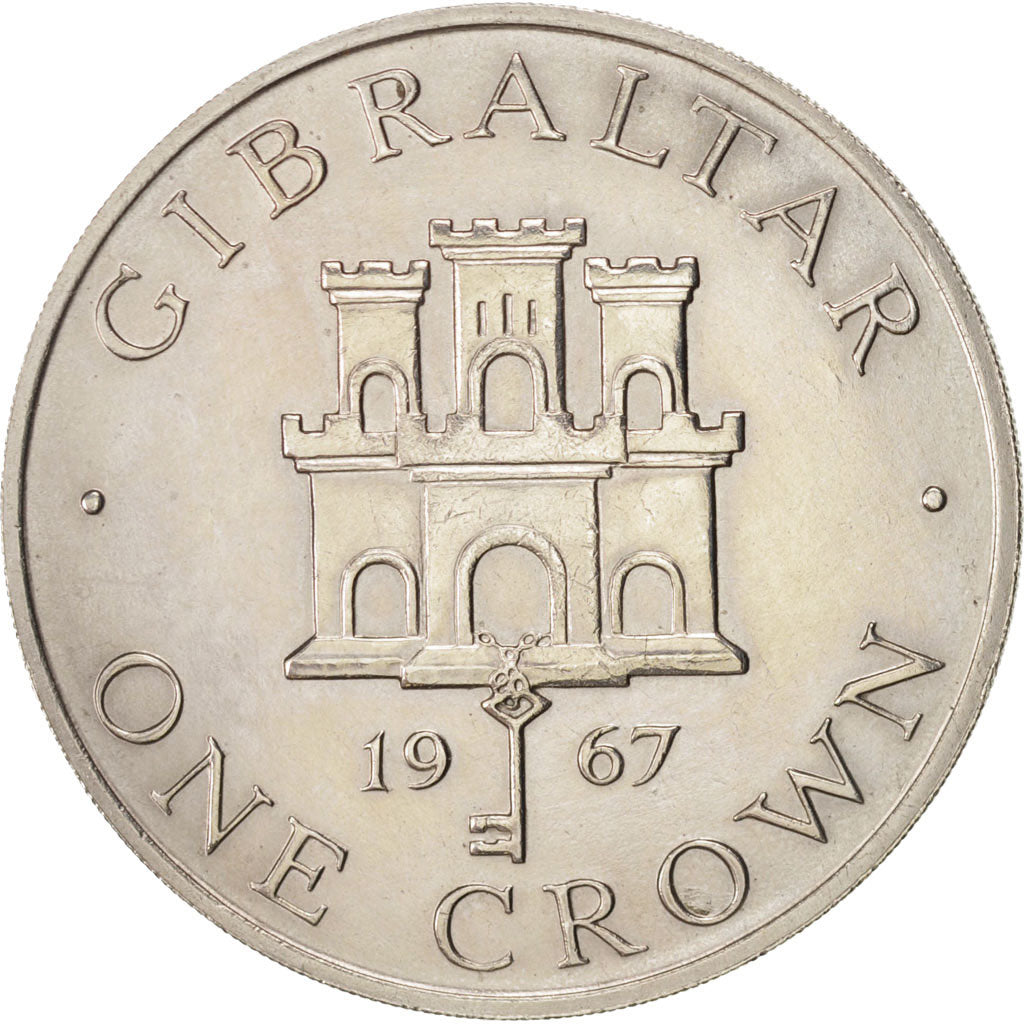 Gibraltar, Elizabeth II, Crown, 1967, KM:4