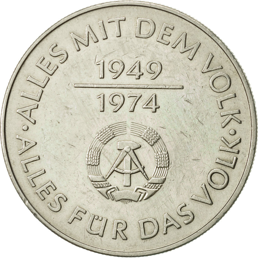 GERMAN-DEMOCRATIC REPUBLIC, 10 Mark, 1974, Berlin, AU(50-53), Copper-nickel