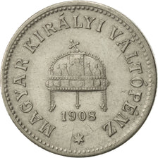 Münze, Ungarn, Franz Joseph I, 10 Filler, 1908, Kormoczbanya, SS+, Nickel