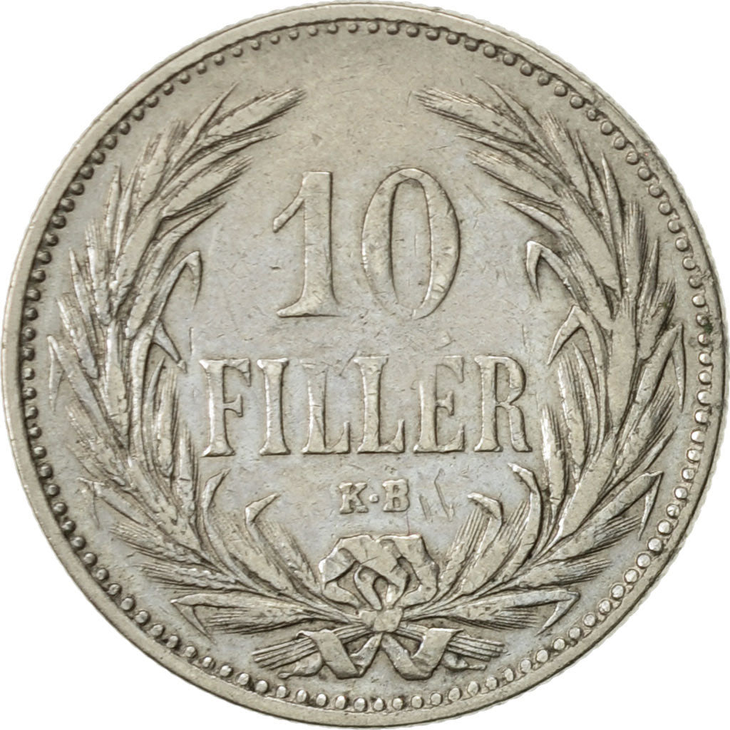 Moneda, Hungría, Franz Joseph I, 10 Filler, 1893, Kormoczbanya, MBC+, Níquel