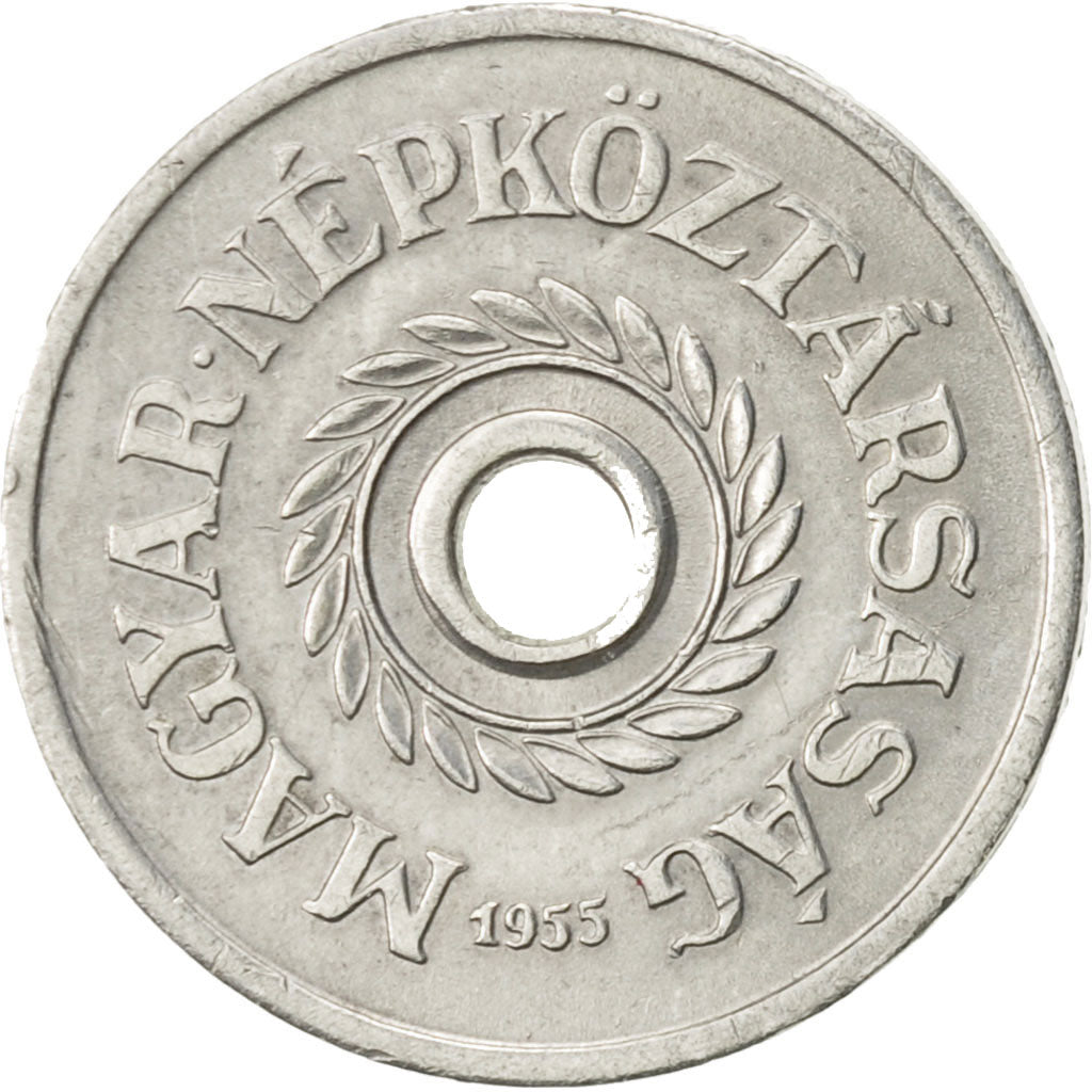 Hungary, 2 Filler, 1955, Budapest, AU(55-58), Aluminum, KM:546