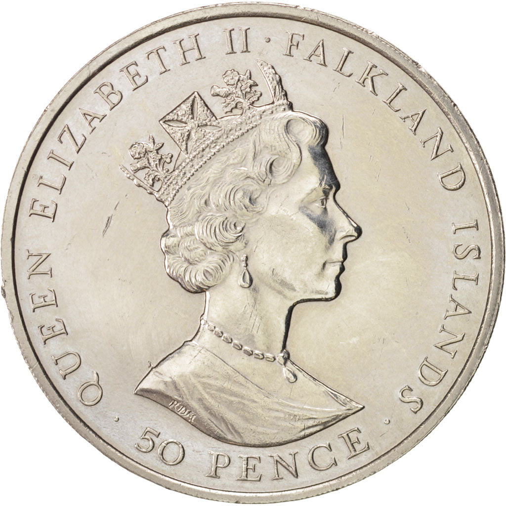 Coin, Falkland Islands, Elizabeth II, 50 Pence, 1985, MS(60-62), Copper-nickel