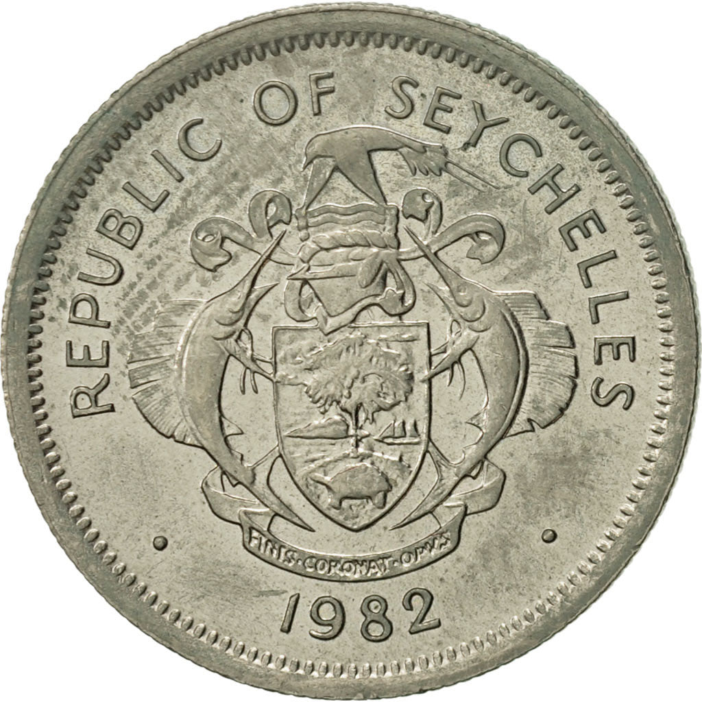 Monnaie, Seychelles, 25 Cents, 1982, British Royal Mint, TTB+, Copper-nickel