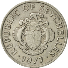 Coin, Seychelles, 25 Cents, 1977, British Royal Mint, AU(50-53), Copper-nickel