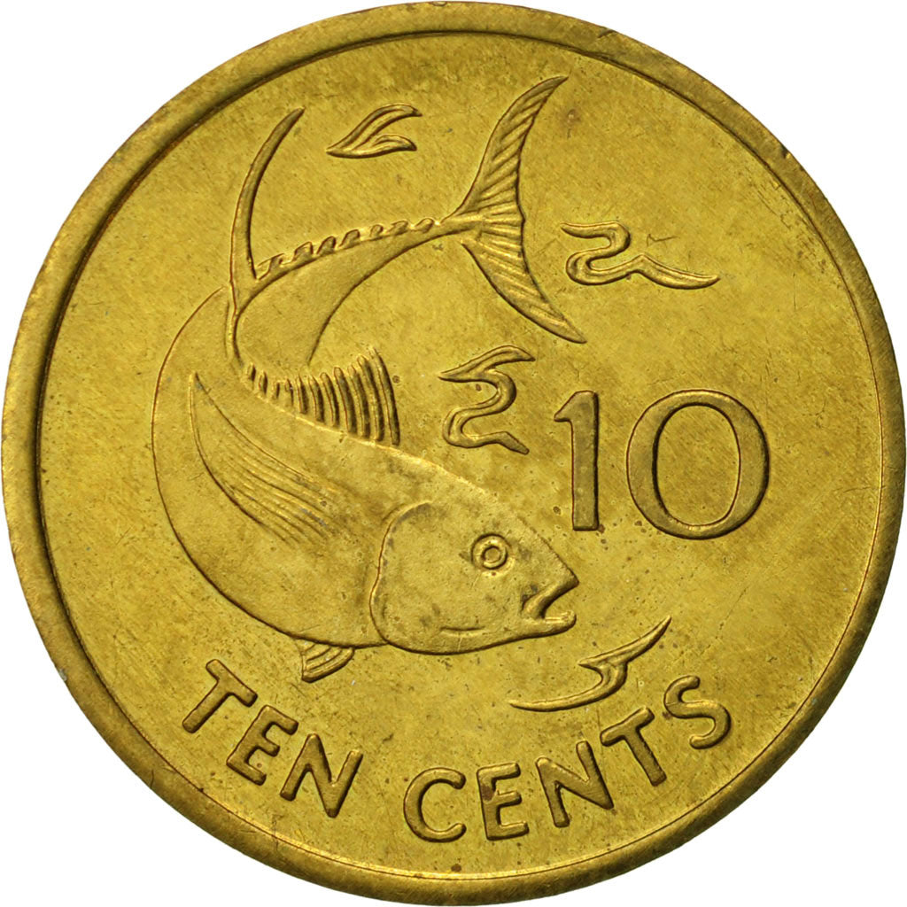Monnaie, Seychelles, 10 Cents, 1994, British Royal Mint, TTB, Laiton, KM:48.2