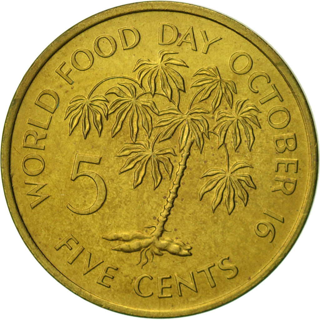 Seychelles, 5 Cents, 1981, British Royal Mint, EF(40-45), Brass, KM:43