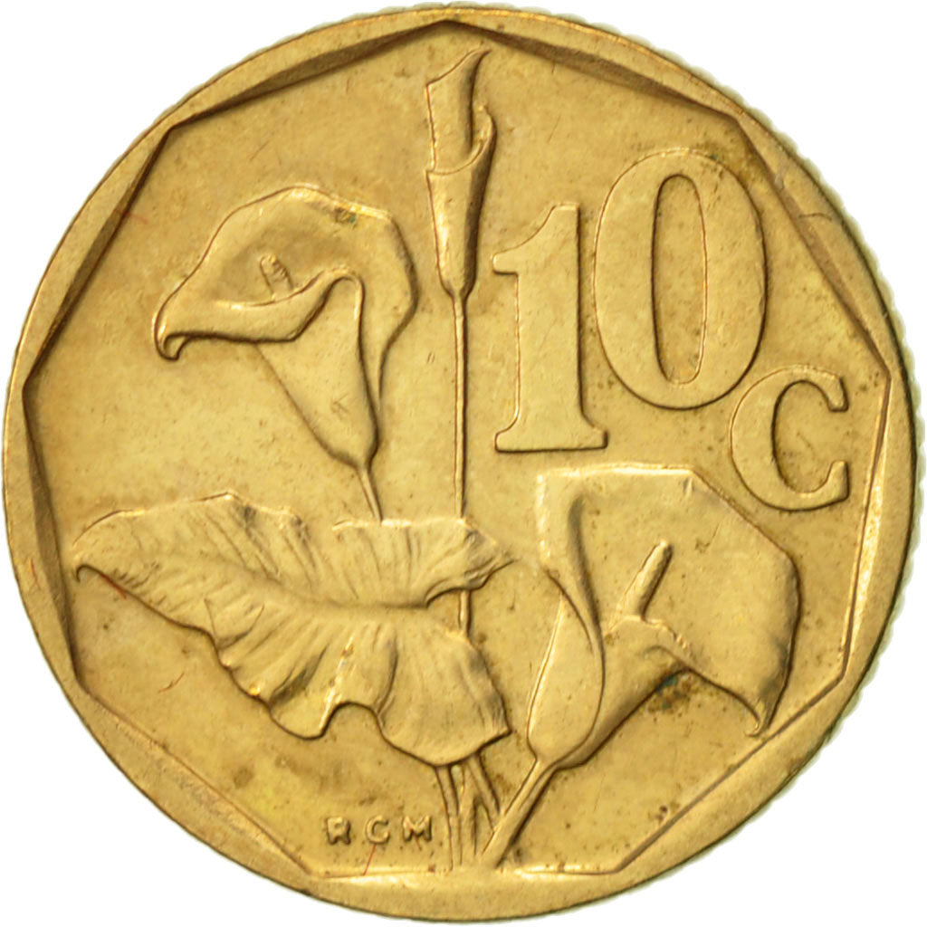 Munten, Zuid Afrika, 10 Cents, 1994, ZF+, Bronze Plated Steel, KM:135