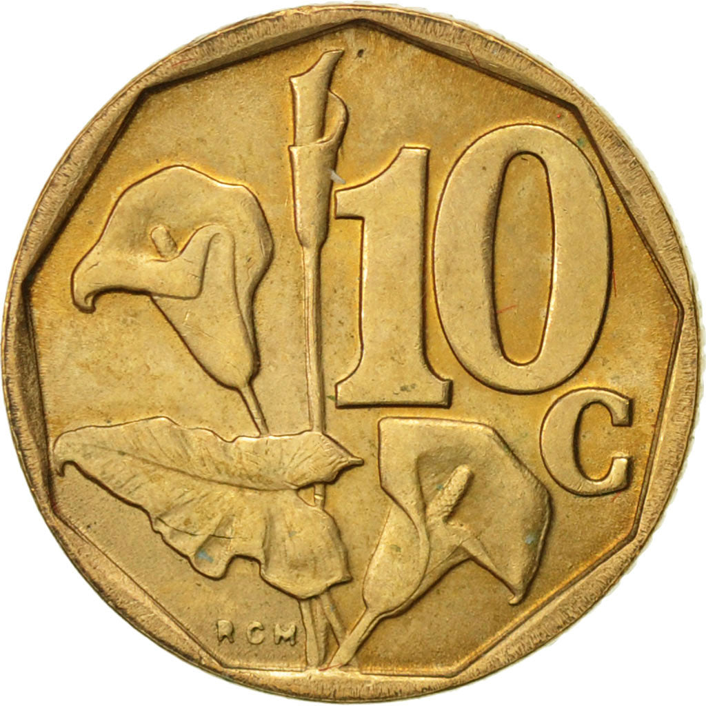 Munten, Zuid Afrika, 10 Cents, 1997, ZF+, Bronze Plated Steel, KM:161