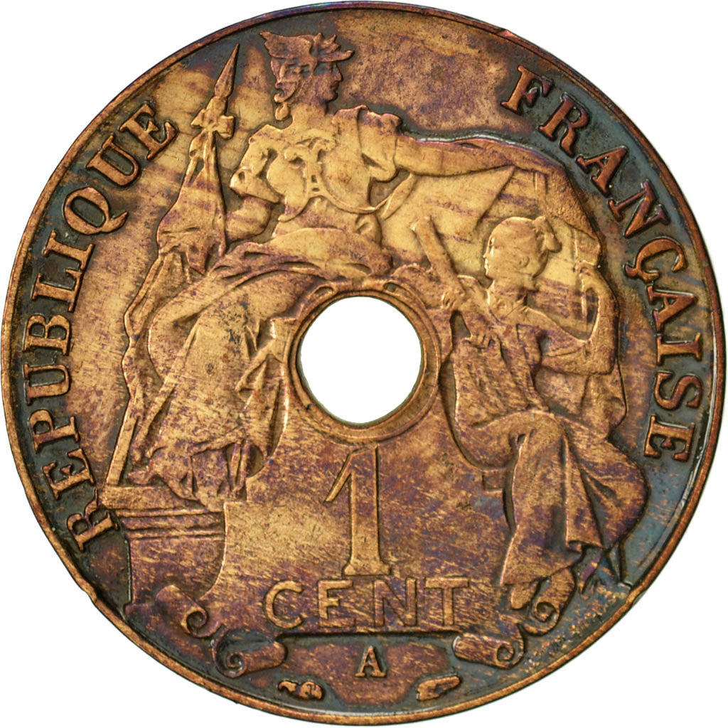 FRENCH INDO-CHINA, Cent, 1937, Paris, VF(30-35), Bronze, KM:12.1