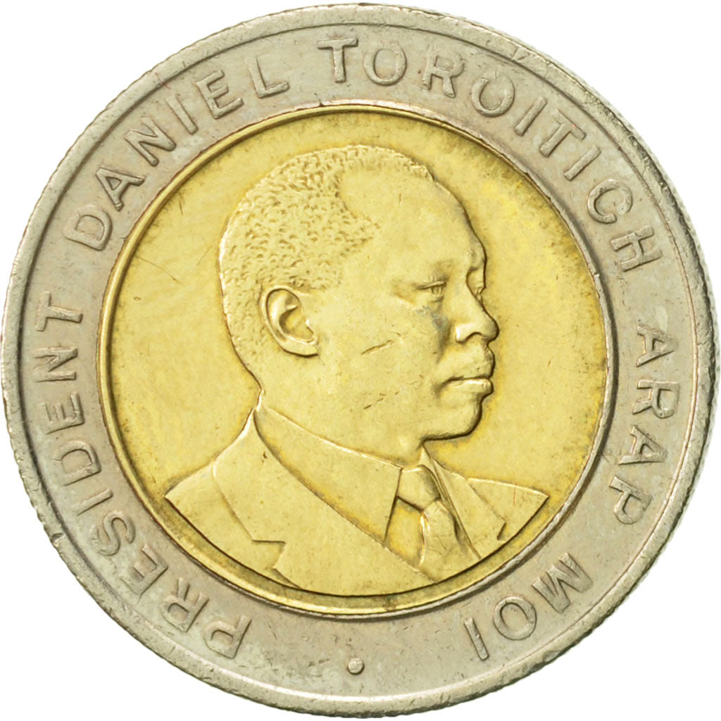 Moneta, Kenya, 5 Shillings, 1995, British Royal Mint, BB+, Bi-metallico, KM:30