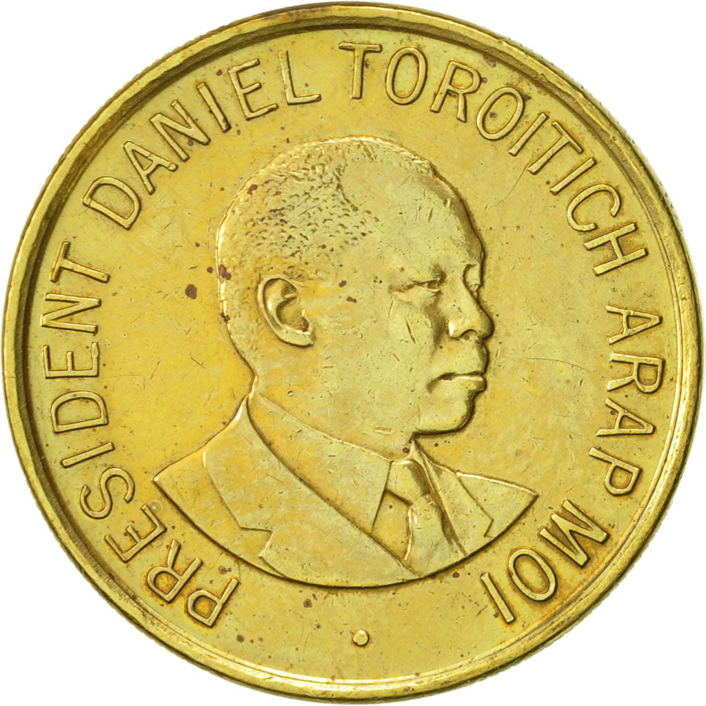 Coin, Kenya, Shilling, 1995, AU(50-53), Brass plated steel, KM:29