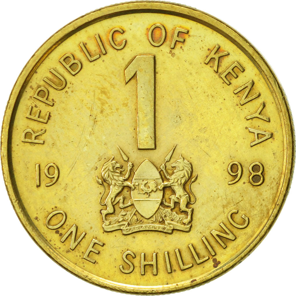 Coin, Kenya, Shilling, 1998, AU(50-53), Brass plated steel, KM:29