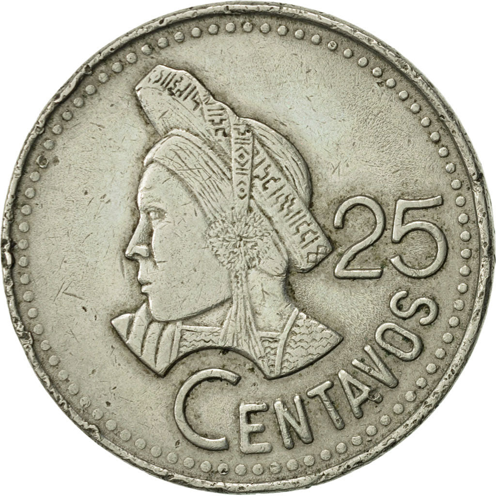 Moneda, Guatemala, 25 Centavos, 1988, MBC+, Cobre - níquel, KM:278.5