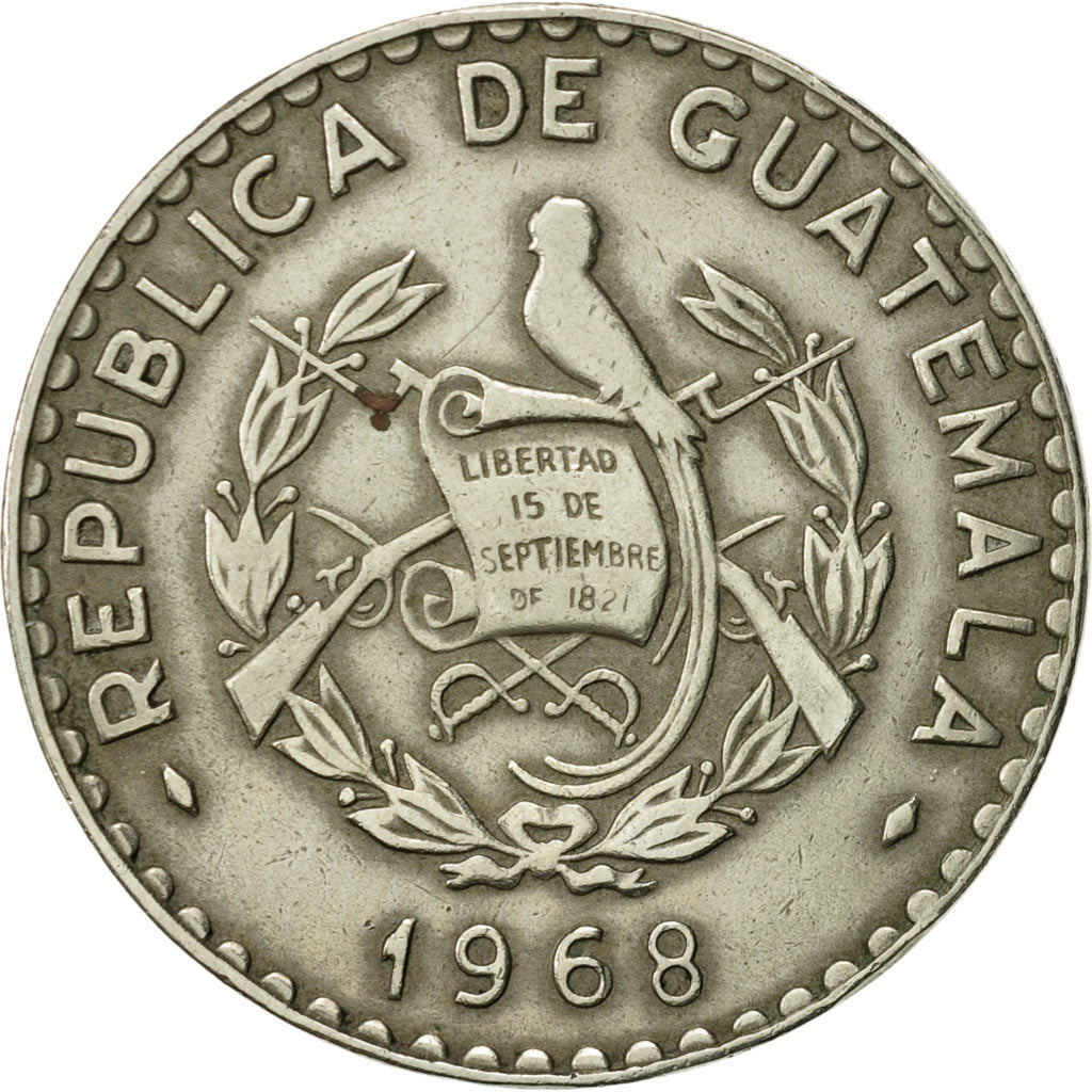 Guatemala, 25 Centavos, 1968, MBC+, Cobre - níquel, KM:278.5