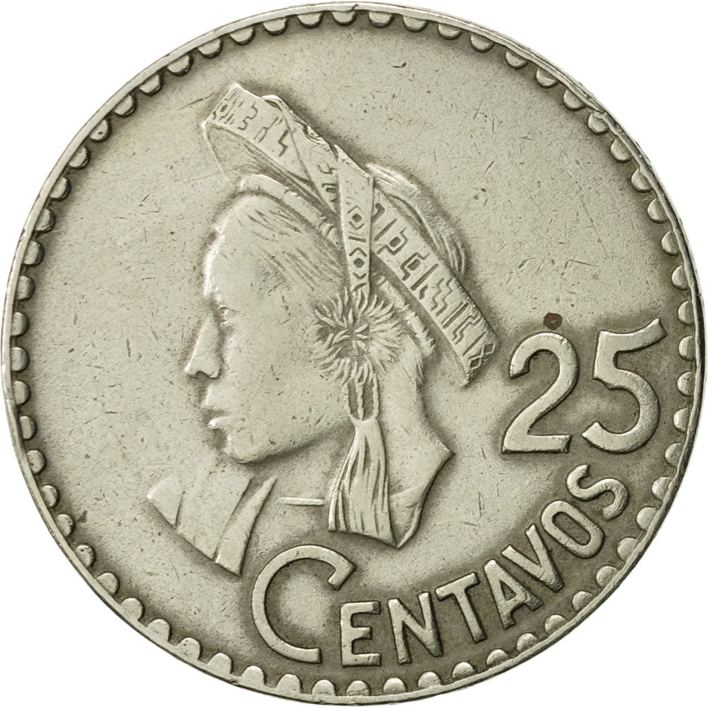 Guatemala, 25 Centavos, 1968, MBC+, Cobre - níquel, KM:278.5