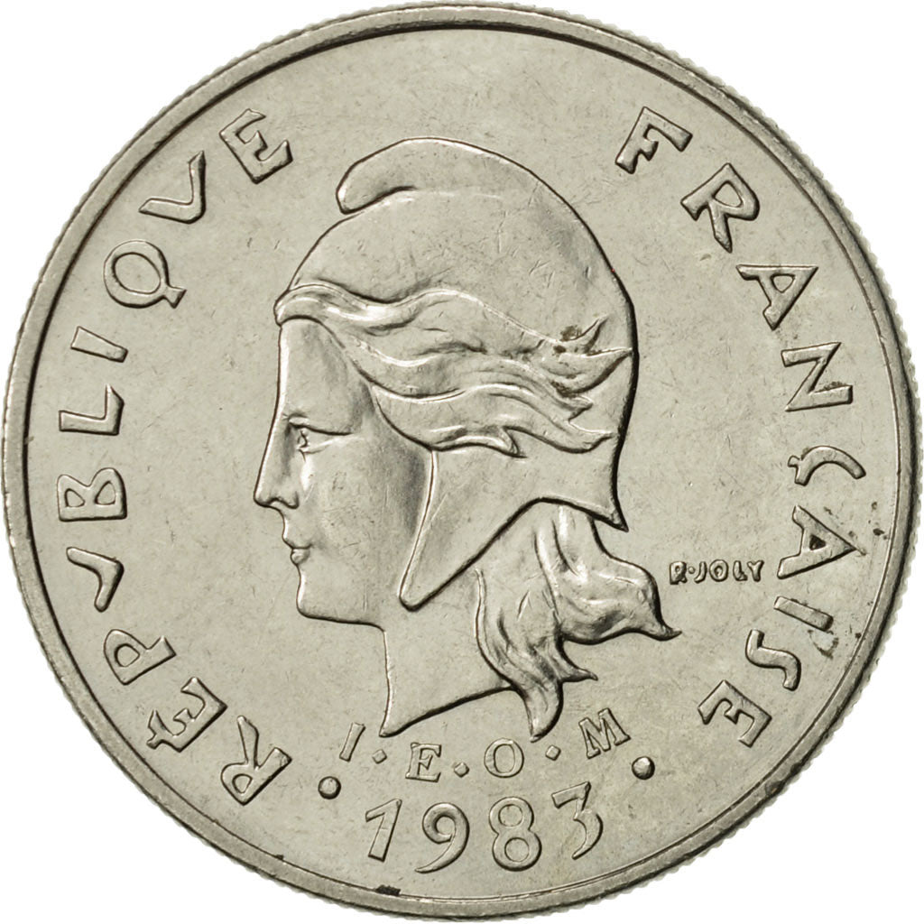 Coin, New Caledonia, 10 Francs, 1983, Paris, AU(55-58), Nickel, KM:11