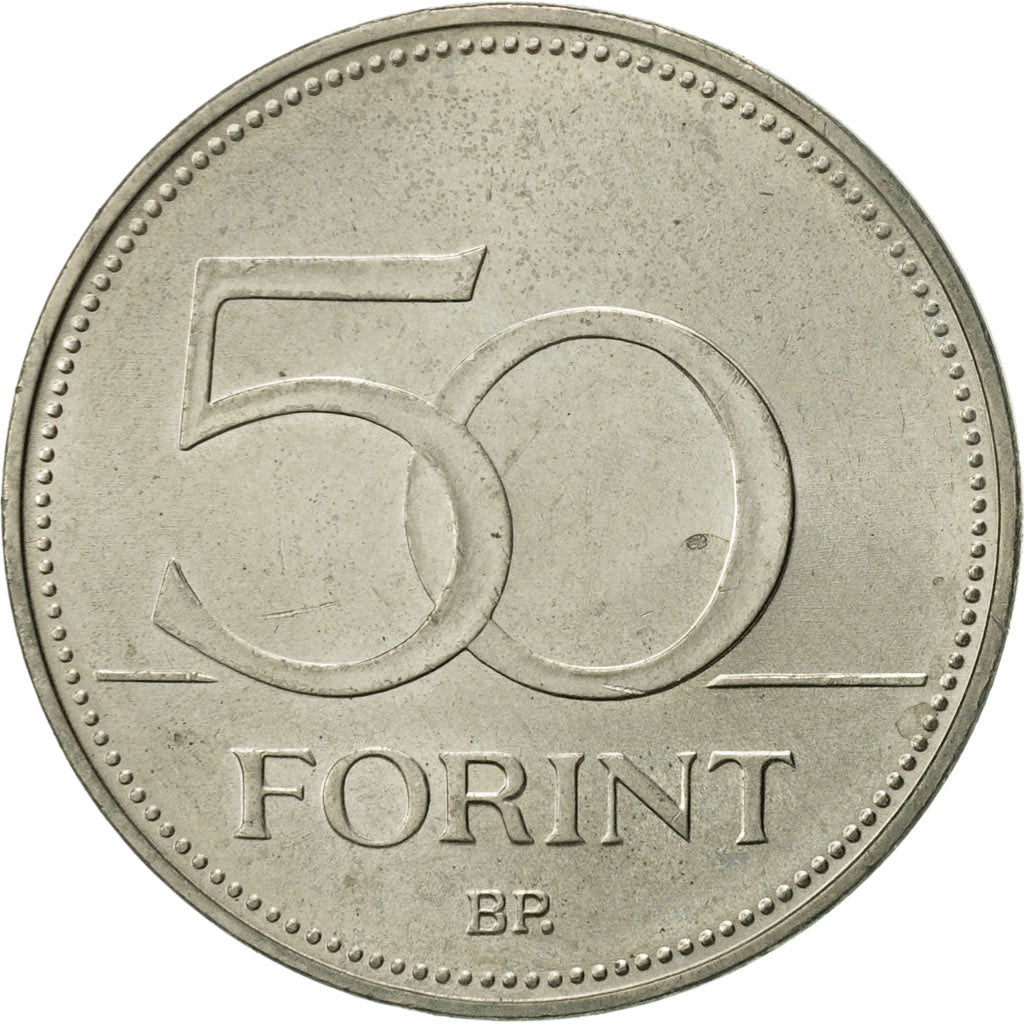 Hungría, 50 Forint, 1993, Budapest, MBC, Cobre - níquel, KM:697