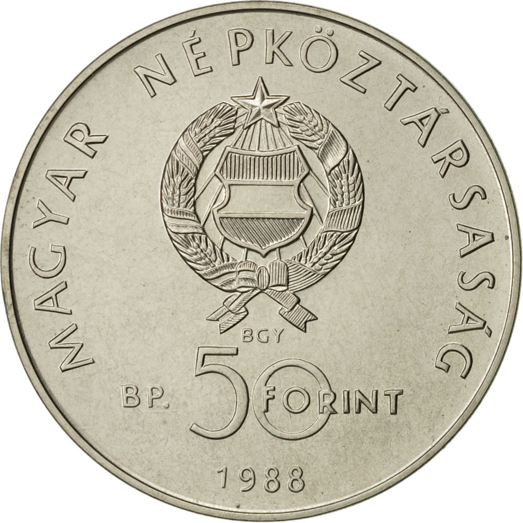 Hungary, 50 Forint, Otven, 1988, Budapest, AU(55-58), Copper-nickel, KM:663