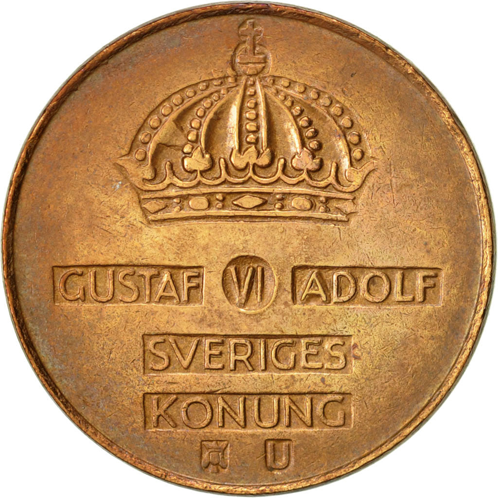 Coin, Sweden, Gustaf VI, 5 Öre, 1962, EF(40-45), Bronze, KM:822