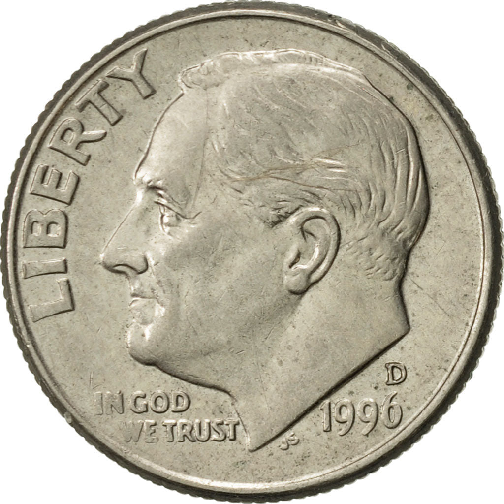 Moneta, USA, Roosevelt Dime, Dime, 1996, U.S. Mint, Denver, AU(55-58)