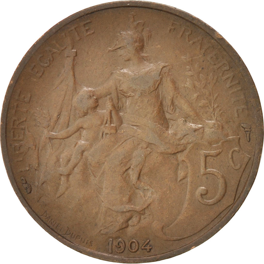 Münze, Frankreich, Dupuis, 5 Centimes, 1904, Paris, SS, Bronze, KM:842