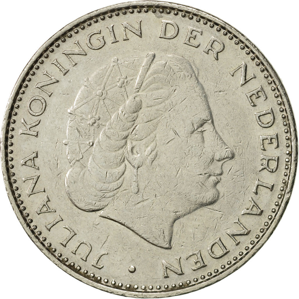 Moneta, Paesi Bassi, Juliana, 2-1/2 Gulden, 1971, BB, Nichel, KM:191