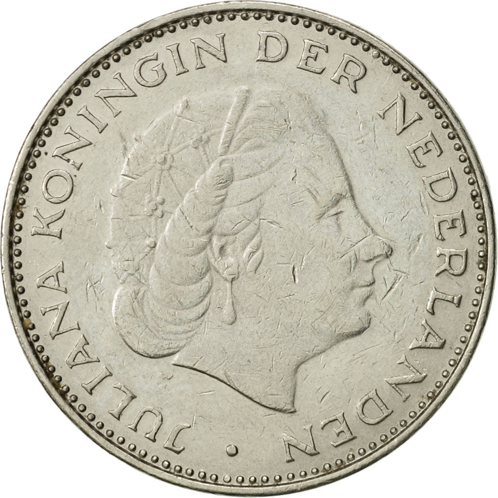 Moneta, Paesi Bassi, Juliana, 2-1/2 Gulden, 1972, BB, Nichel, KM:191