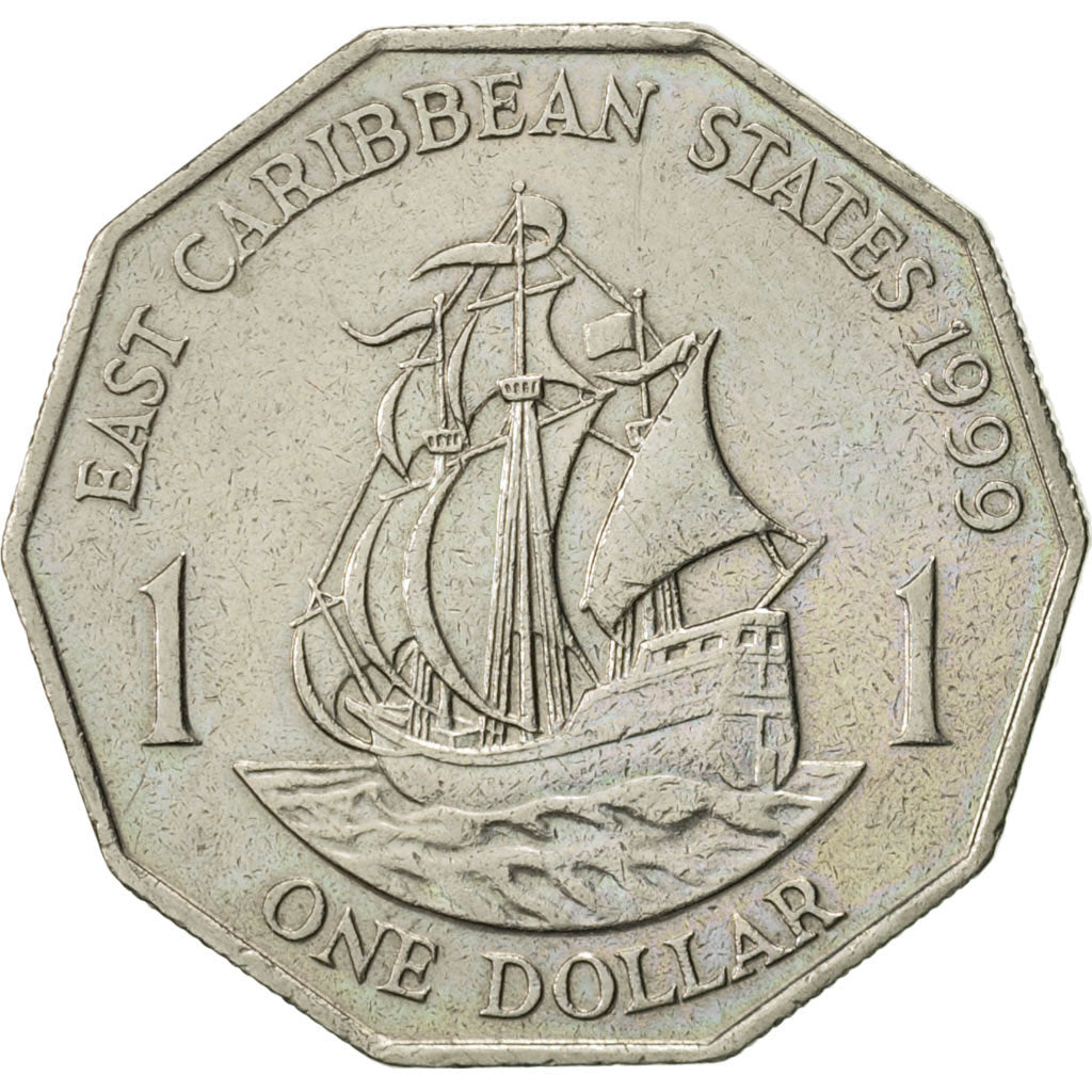 East Caribbean States, Elizabeth II, Dollar, 1999, AU(50-53), Copper-nickel