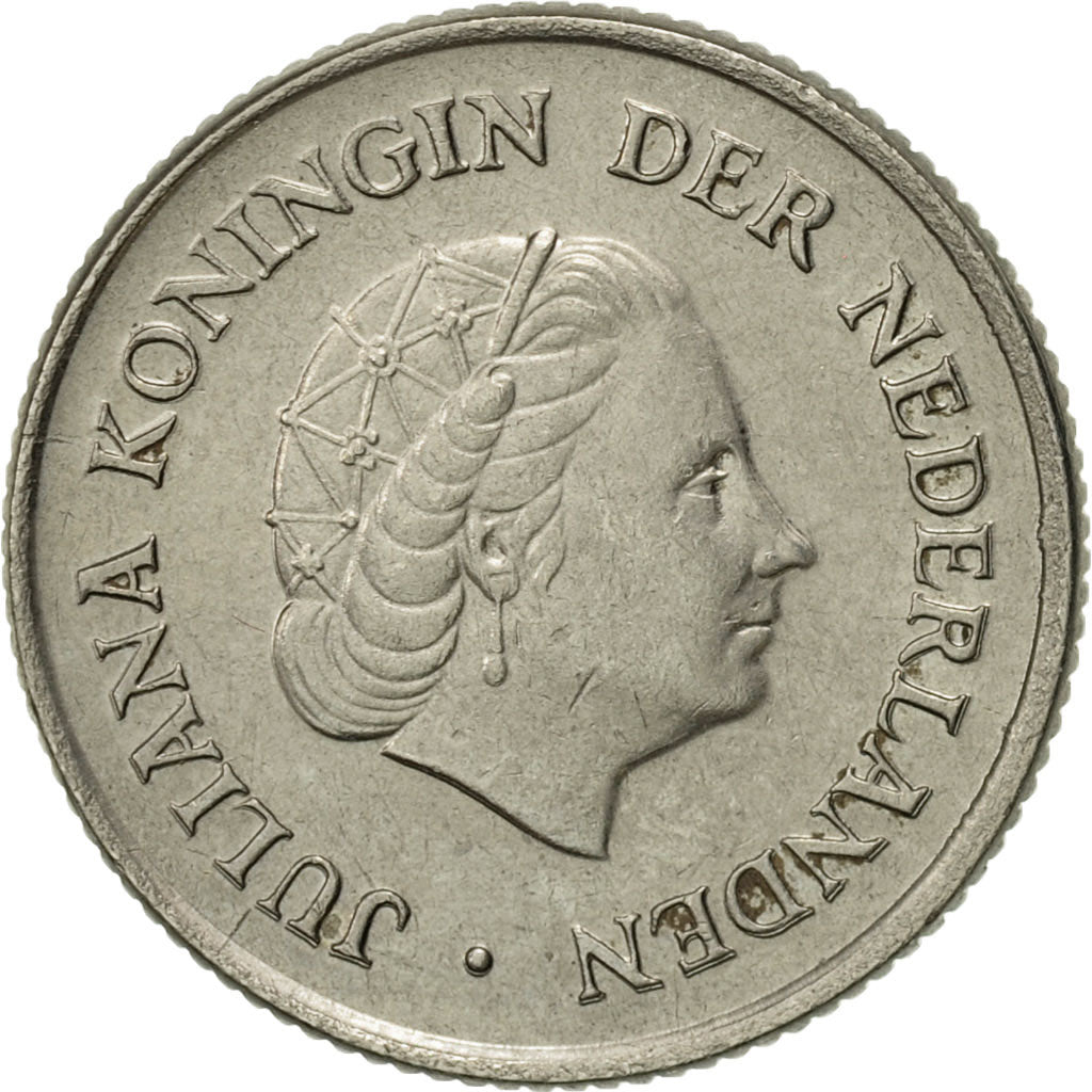 Coin, Netherlands, Juliana, 25 Cents, 1976, AU(55-58), Nickel, KM:183