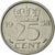 Moneda, Países Bajos, Juliana, 25 Cents, 1958, EBC, Níquel, KM:183