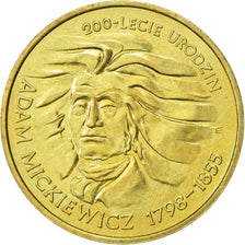 Poland, 2 Zlote, 1998, Warsaw, AU(50-53), Brass, KM:352